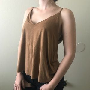 Tan suede top